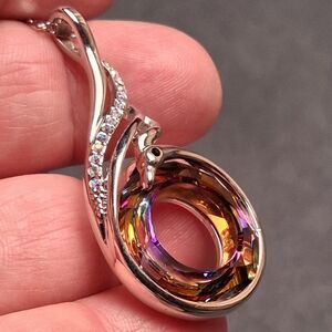 Kate Lynn Phoenix Multi Color Crystal Pendant Necklace Rise from the Ashes